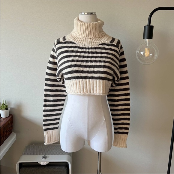 Zara cropped stripe sweater - Picture 2 of 6
